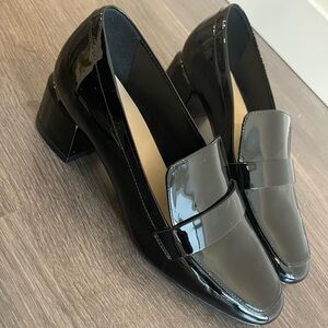 Stuart weitzman Black Patent Block Heel leather Loafers - Women's Dress Shoes